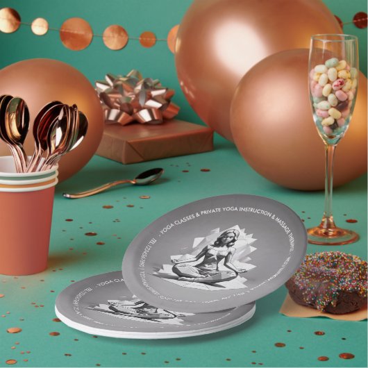 ヨガ瞑想インストラクター霊気マスターロータスポーズ ペーパープレート (複数)