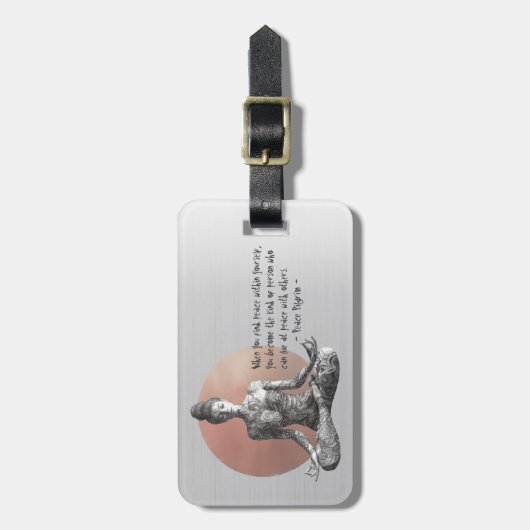 ヨガ瞑想インストラクター霊気マスターロータスポーズ ラゲッジタグ (正面縦)