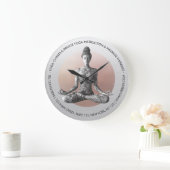 ヨガ瞑想インストラクター霊気マスターロータスポーズ ラージ壁時計 (ホーム)