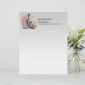 ヨガ瞑想インストラクター霊気マスターロータスポーズ レターヘッド (スタンド正面)