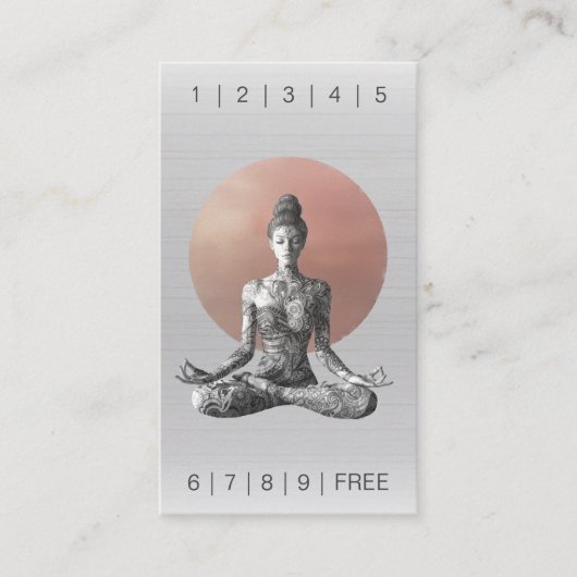 ヨガ瞑想インストラクター霊気マスターロータスポーズ ロイヤリティカード (正面)