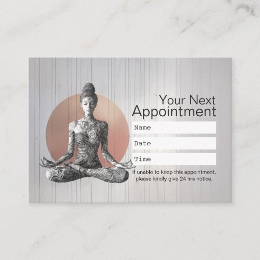 ヨガ瞑想インストラクター霊気マスターロータスポーズ 予約カード (正面)