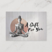 ヨガ瞑想インストラクター霊気マスターロータスポーズ 割引カード (正面)