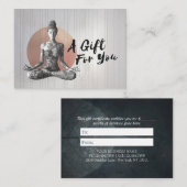 ヨガ瞑想インストラクター霊気マスターロータスポーズ 割引カード (正面/裏面)