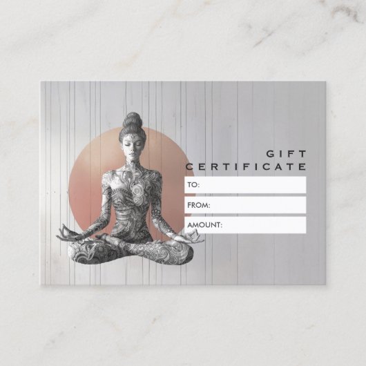 ヨガ瞑想インストラクター霊気マスターロータスポーズ 割引カード (正面)