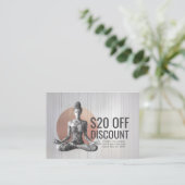 ヨガ瞑想インストラクター霊気マスターロータスポーズ 割引カード (スタンド正面)