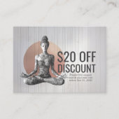 ヨガ瞑想インストラクター霊気マスターロータスポーズ 割引カード (正面)