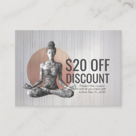 ヨガ瞑想インストラクター霊気マスターロータスポーズ 割引カード