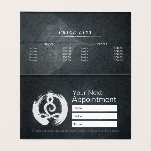 ヨガ瞑想インストラクター霊気マスターロータスポーズ 名刺 (内部フラット)