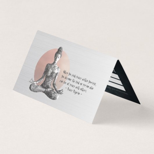 ヨガ瞑想インストラクター霊気マスターロータスポーズ 名刺 (正面)