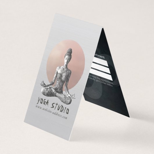 ヨガ瞑想インストラクター霊気マスターロータスポーズ 名刺 (正面)