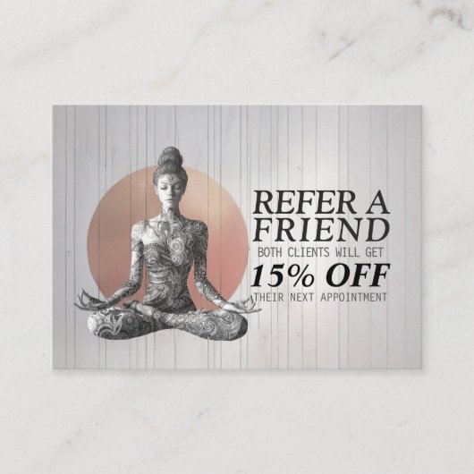 ヨガ瞑想インストラクター霊気マスターロータスポーズ 紹介カード (正面)