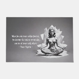 ヨガ瞑想インストラクター霊気マスターローポリ ドアマット