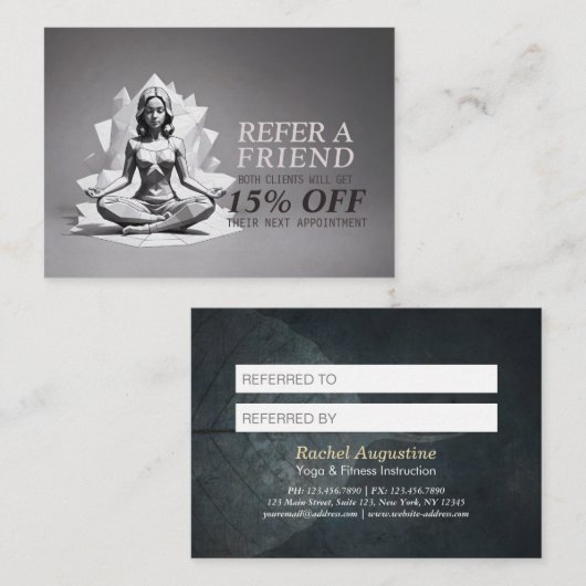 ヨガ瞑想インストラクター霊気マスターローポリ 紹介カード (正面/裏面)