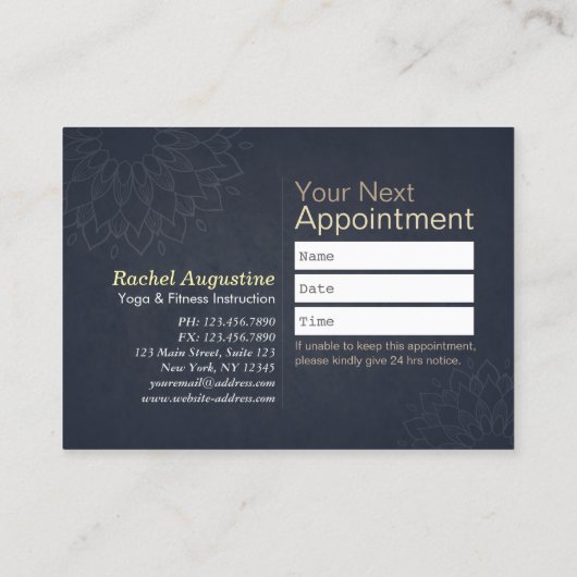 ヨガ瞑想インストラクター10クラスパス ロイヤリティカード (裏面)