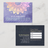 ヨガ瞑想インストラクター10クラスパス ロイヤリティカード (正面/裏面)