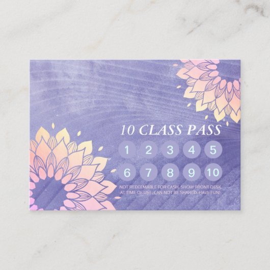 ヨガ瞑想インストラクター10クラスパス ロイヤリティカード (正面)