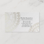 ヨガ瞑想インストラクター ゴールド マンダラ ネイビーブルー 名刺 (裏面)