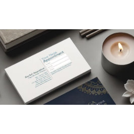 ヨガ瞑想インストラクター ゴールド マンダラ ネイビーブルー 名刺