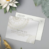 ヨガ瞑想インストラクター ゴールド マンダラ フラワー ポストカード