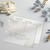 ヨガ瞑想インストラクター ゴールド マンダラ フラワー ポストカード