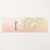 ヨガ瞑想インストラクター ゴールド マンダラ OM シンボル ヨガマット (正面(横))