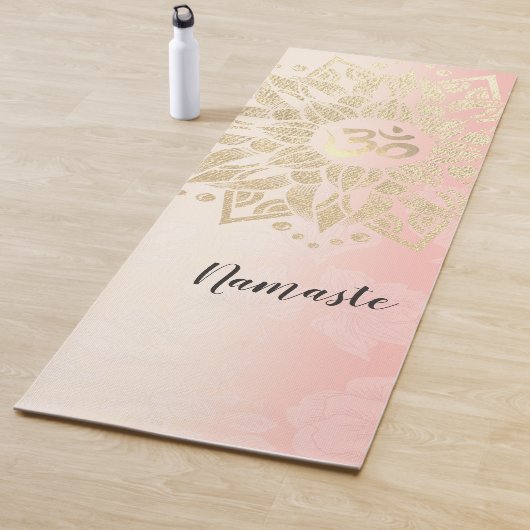 ヨガ瞑想インストラクター ゴールド マンダラ OM シンボル ヨガマット (インサイチュ)