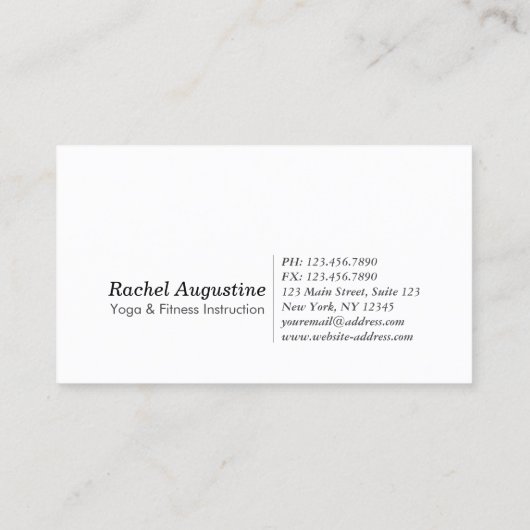 ヨガ瞑想インストラクター ツリー ポーズ ゴールド OM サイン 名刺 (裏面)