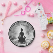 ヨガ瞑想インストラクター ロータス ポーズ インク ペイント ペーパープレート (パーティー)