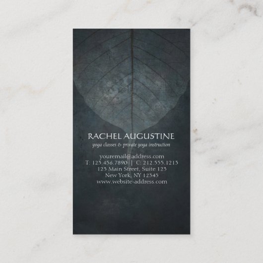ヨガ瞑想インストラクター ロータス ポーズ インク ペイント 名刺 (裏面)