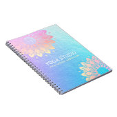 ヨガ瞑想インストラクター 緑 ゴールド箔 マンダラ ノートブック (右側)