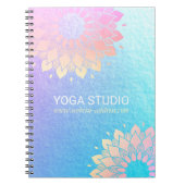 ヨガ瞑想インストラクター 緑 ゴールド箔 マンダラ ノートブック (正面)