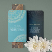 ヨガ瞑想インストラクター 緑 青 金 マンダラ 名刺