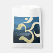 ヨガ瞑想インストラクター 青と金のオームシンボル フェイバーバッグ (正面)