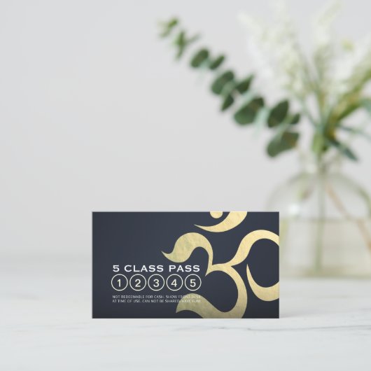 ヨガ瞑想インストラクター 5クラスパス オームシンボル ロイヤリティカード (スタンド正面)