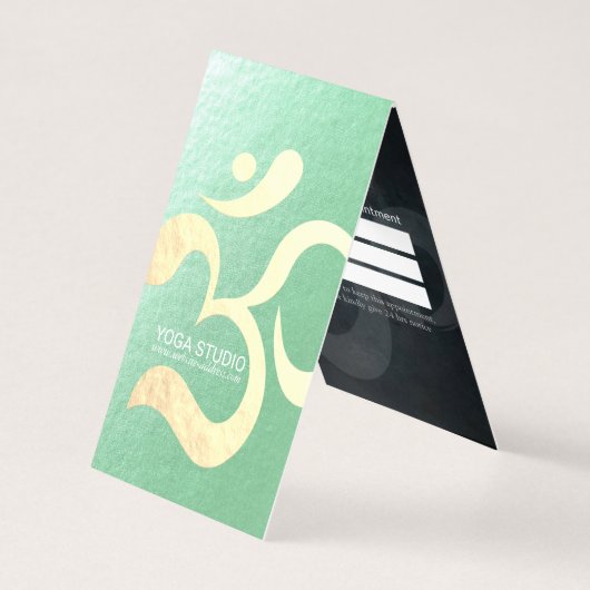ヨガ瞑想インストラクターOMシンボル価格表 名刺 (正面)