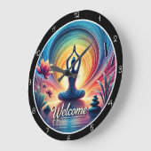 ヨガ瞑想ウェルカムクロック ラージ壁時計 (傾斜)