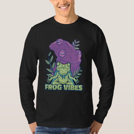 ヨガ瞑想カエル Tシャツ (正面)
