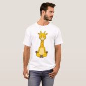 ヨガ瞑想キリン Tシャツ (正面フル)