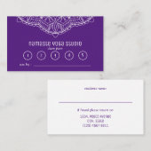 ヨガ瞑想クラスパスパープル手描き曼荼羅 ロイヤリティカード (正面/裏面)