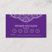 ヨガ瞑想クラスパスパープル手描き曼荼羅 ロイヤリティカード (正面)