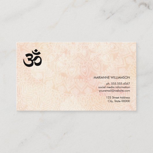 ヨガ瞑想トライバルパターン 名刺 (裏面)