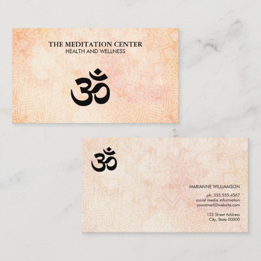 ヨガ瞑想トライバルパターン 名刺 (正面/裏面)