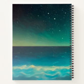 ヨガ瞑想ポーズオンロックムーンスター海引用文 ノートブック (裏面)