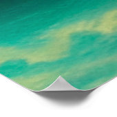 ヨガ瞑想ポーズオンロックムーンスター海引用文 ポスター (角)