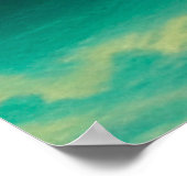 ヨガ瞑想ポーズオンロックムーンスター海引用文 ポスター (角)