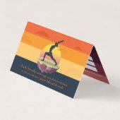 ヨガ瞑想ポーズサン飛んでいるアイランドの価格表 名刺 (正面)