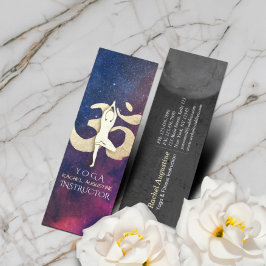 ヨガ瞑想ポーズ金ゴールドOMシンボル銀河系星雲 スキニー名刺