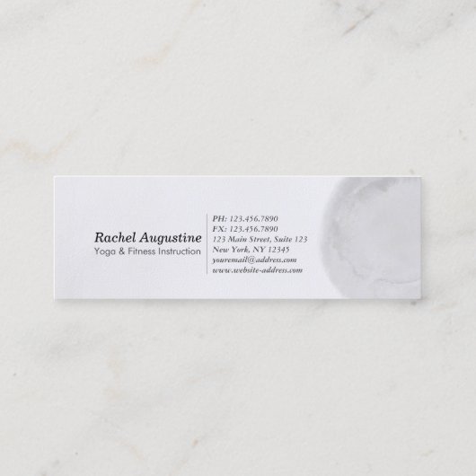 ヨガ瞑想ポーズOMシンボルモダンブラック&金ゴールド スキニー名刺 (裏面)