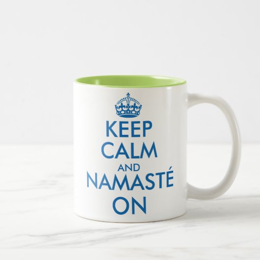 ヨガ瞑想マグカップのKeep Calm and Namasté ツートーンマグカップ (右)